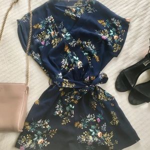 Navy Floral Romper